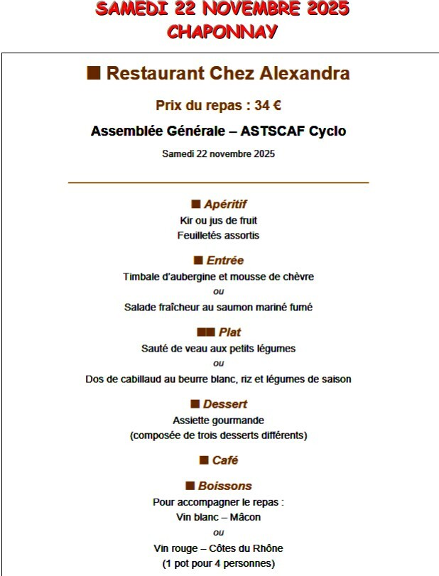 AG du club à CHAPONNAY